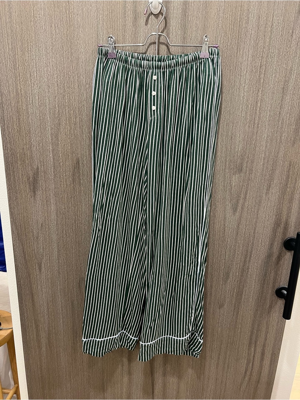 Green & White Stripe Lounge Pants